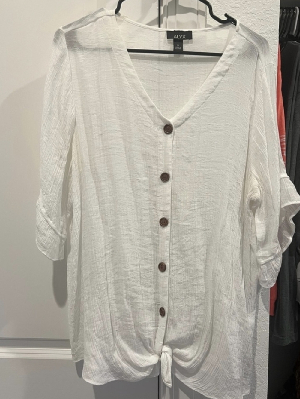 Alyx Button-Front Tie Hem Shirt